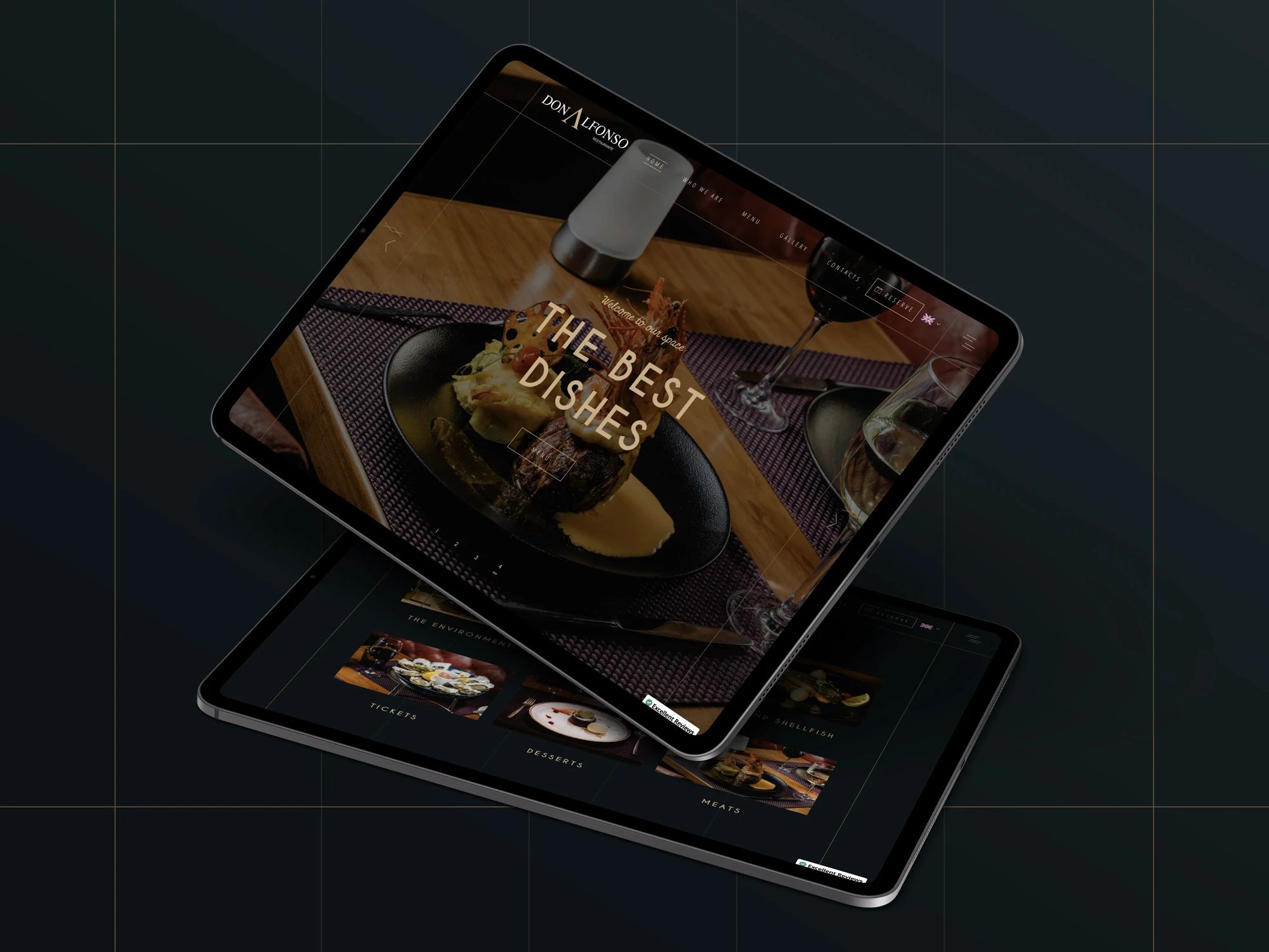 Don Alfonso: Website de restaurante com formulários por passos para reservas.