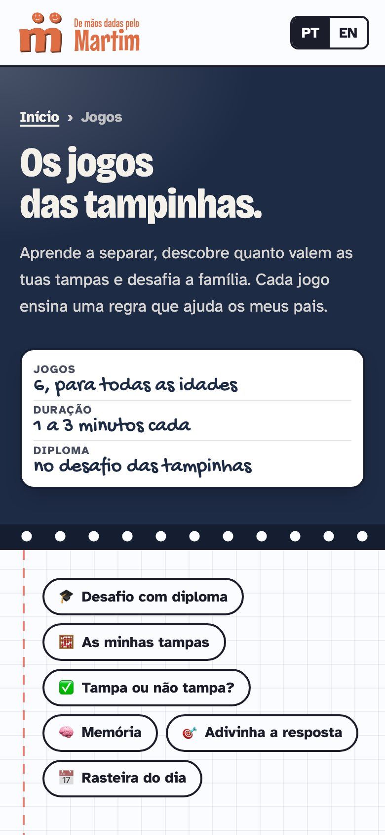 De mãos dadas pelo Martim — Jogos (mobile)