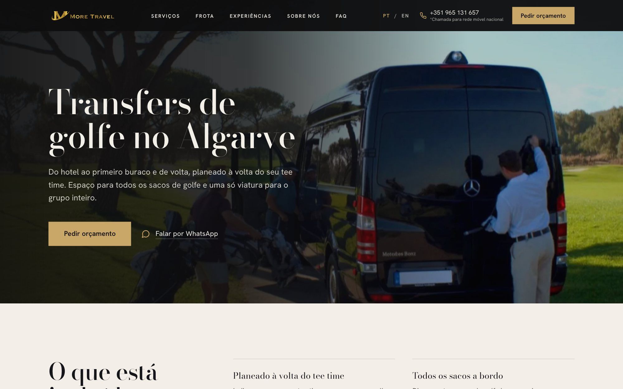 MoreTravel — Transfers de golfe
