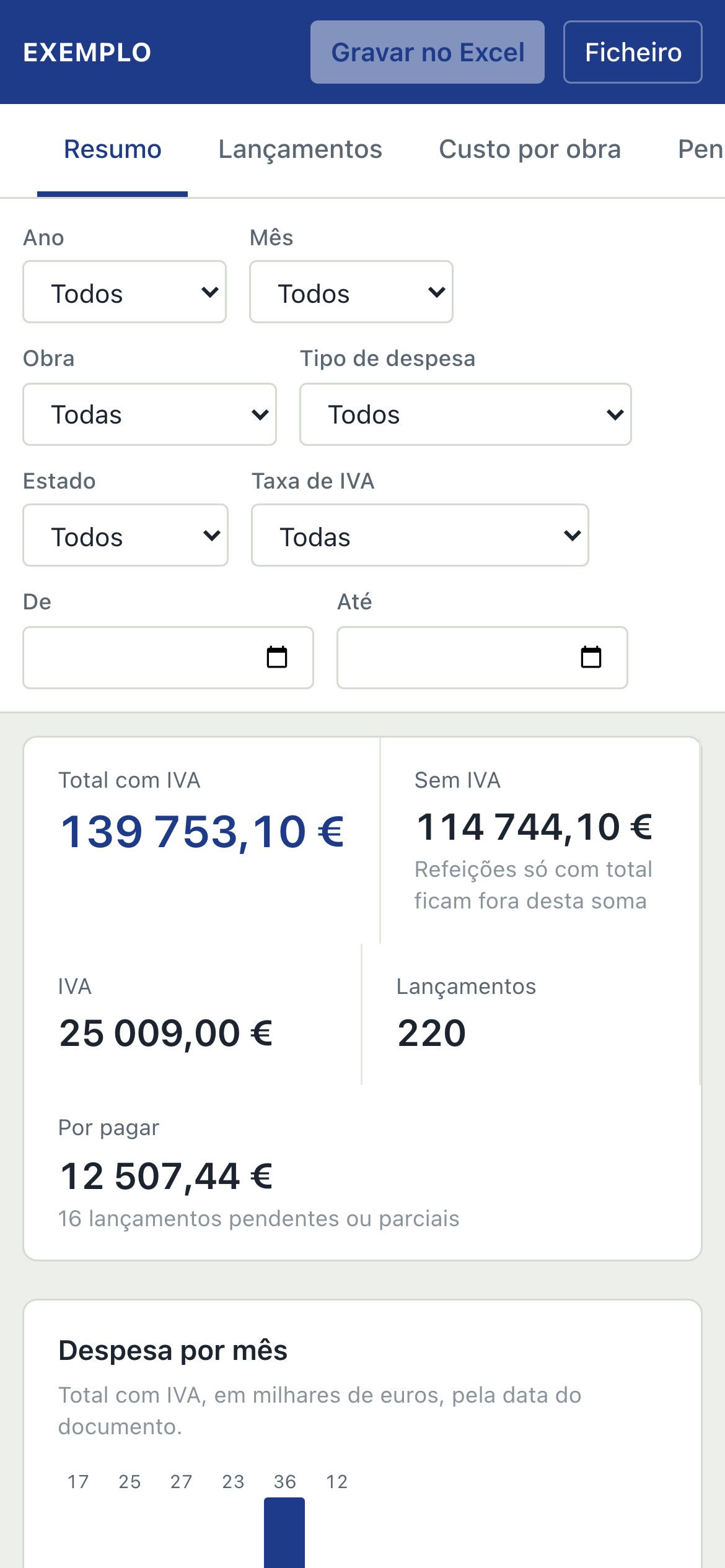 Automação de faturas — mobile