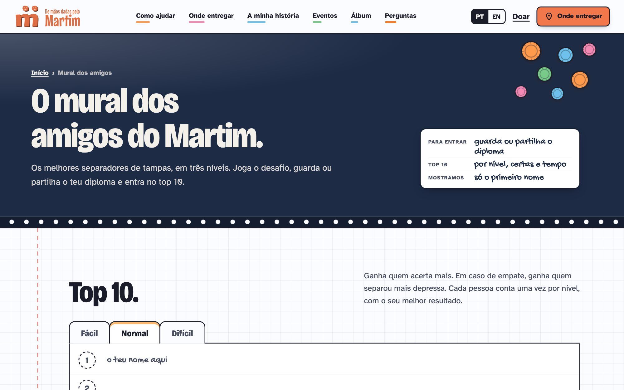 De mãos dadas pelo Martim — Mural de amigos
