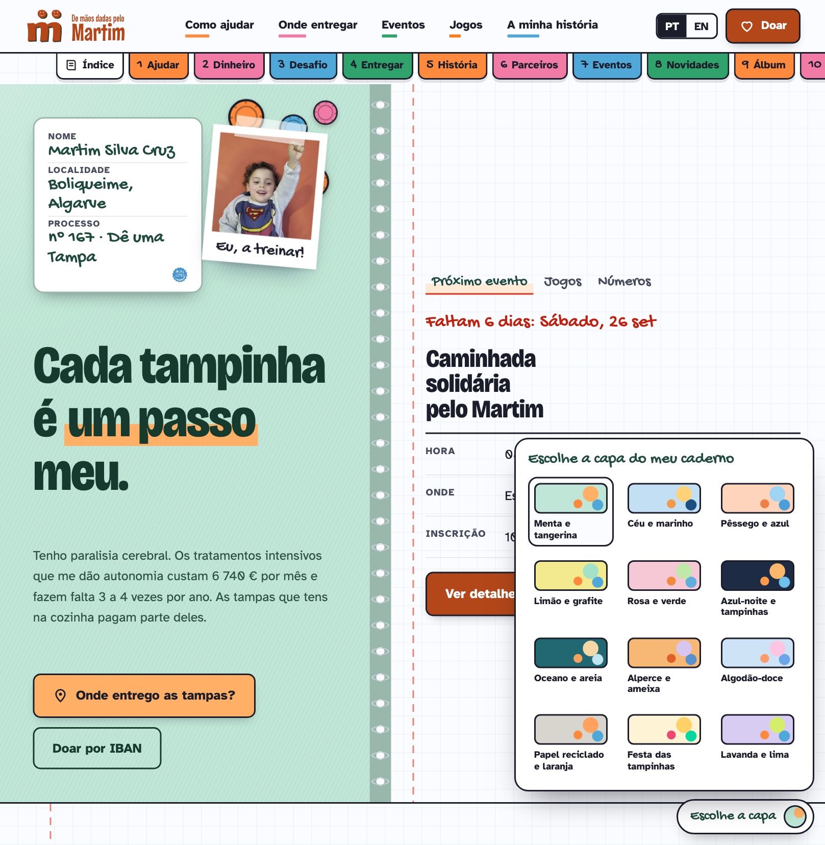 De mãos dadas pelo Martim — Passo 4: A capa