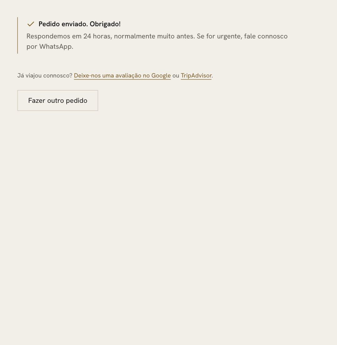 MoreTravel — Passo 5: Enviado