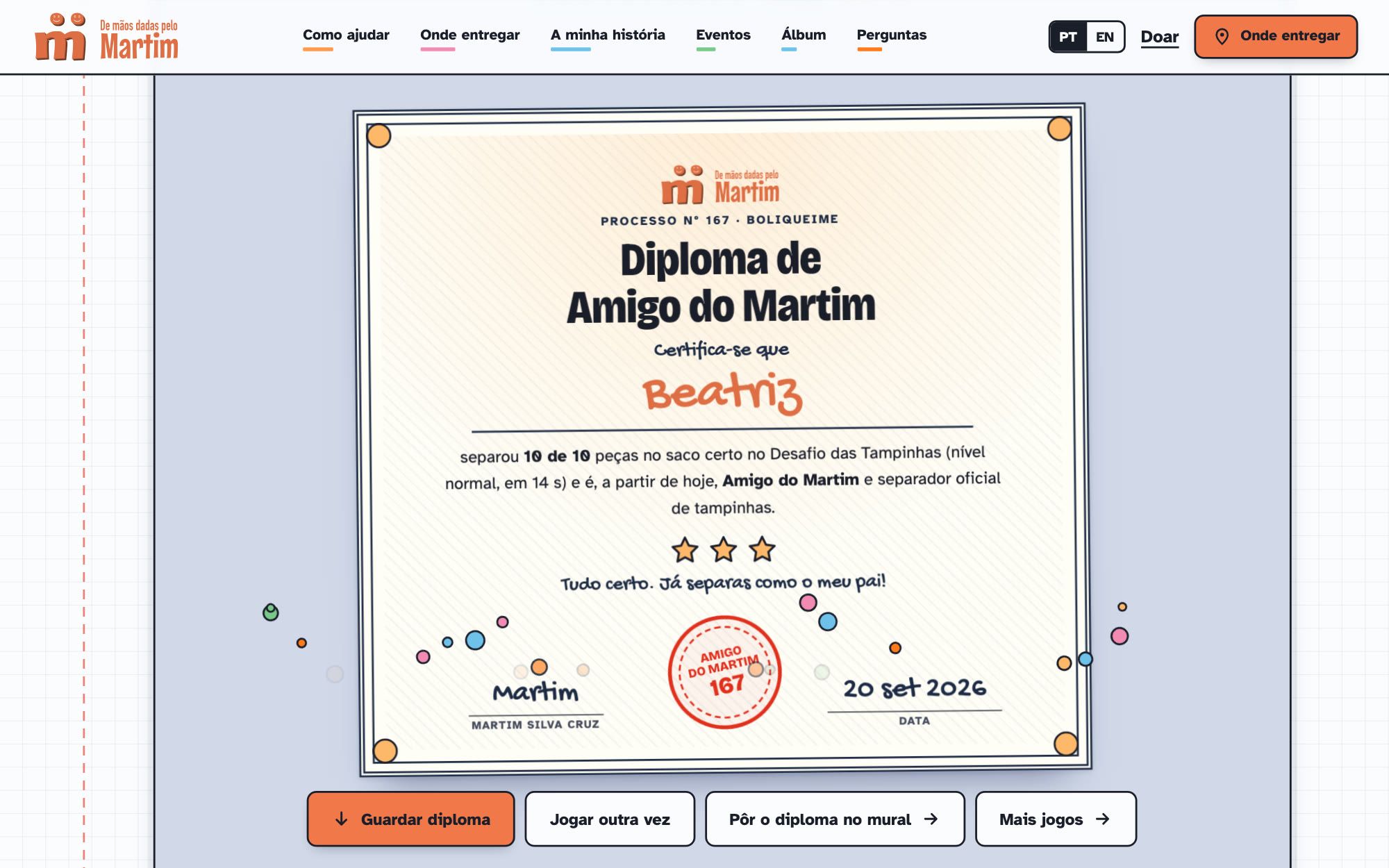 De mãos dadas pelo Martim — O diploma no fim