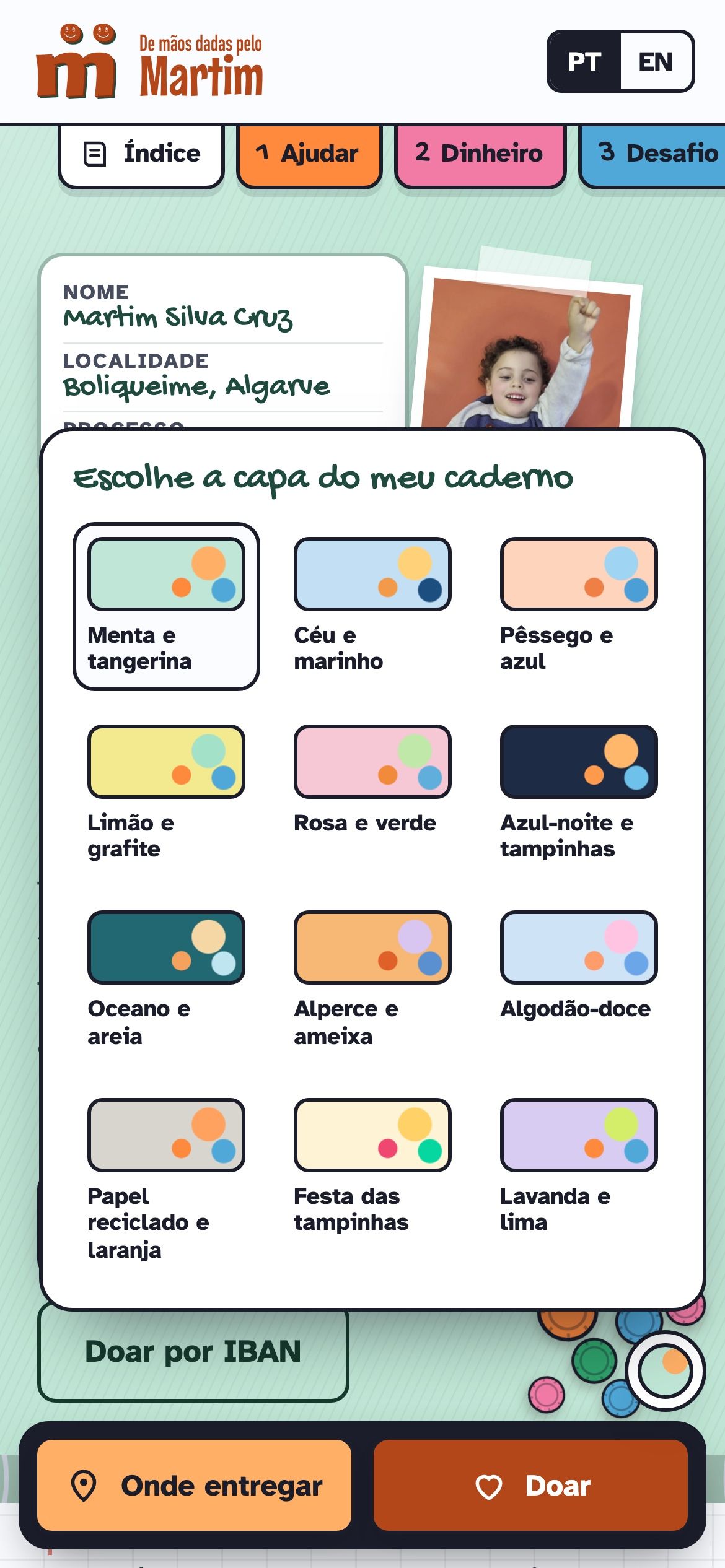 De mãos dadas pelo Martim — Passo 4: A capa (mobile)