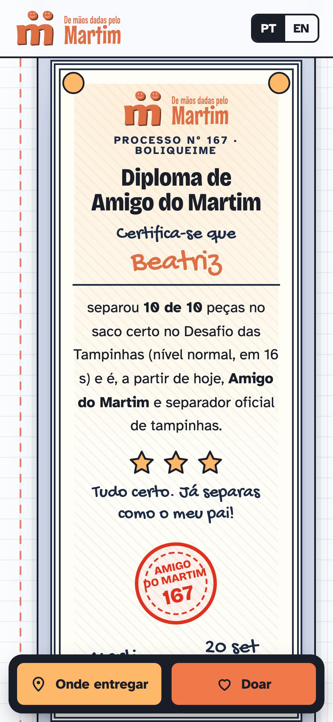 De mãos dadas pelo Martim — O diploma no fim (mobile)