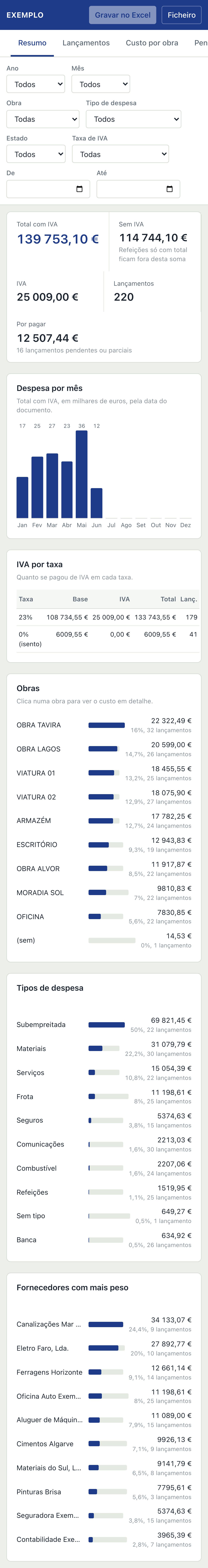 Automação de faturas — mobile