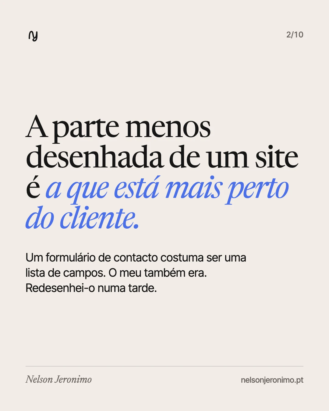 Slide 2: a parte menos desenhada de um site é a que está mais perto do cliente.