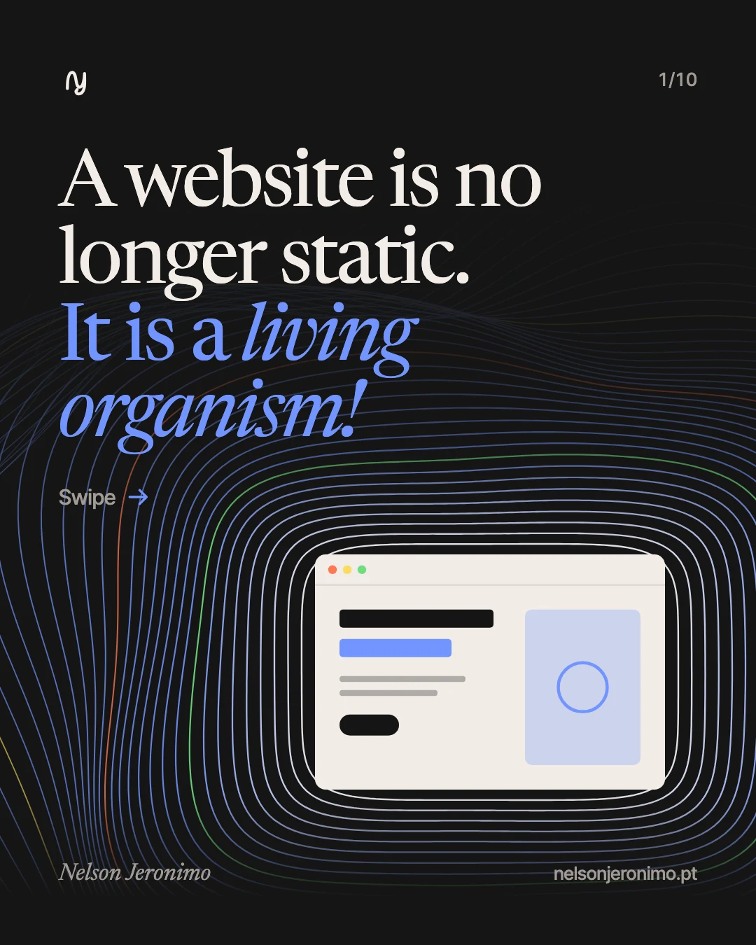 Slide 1: A website is no longer static. It is a living organism!